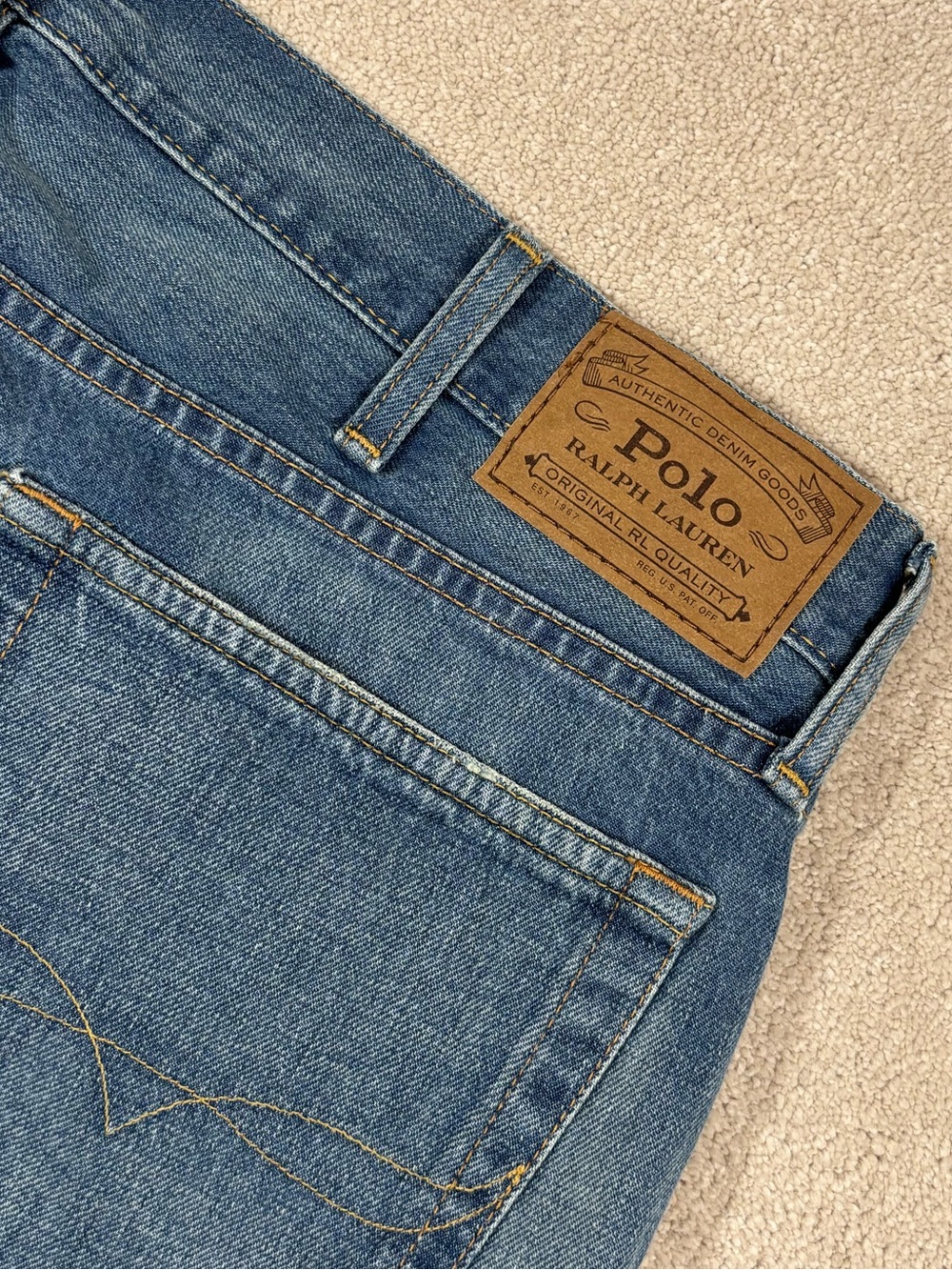 Polo Ralph Lauren Mens Varick Slim Straight Jeans Preppy Medium Wash Size 38x32